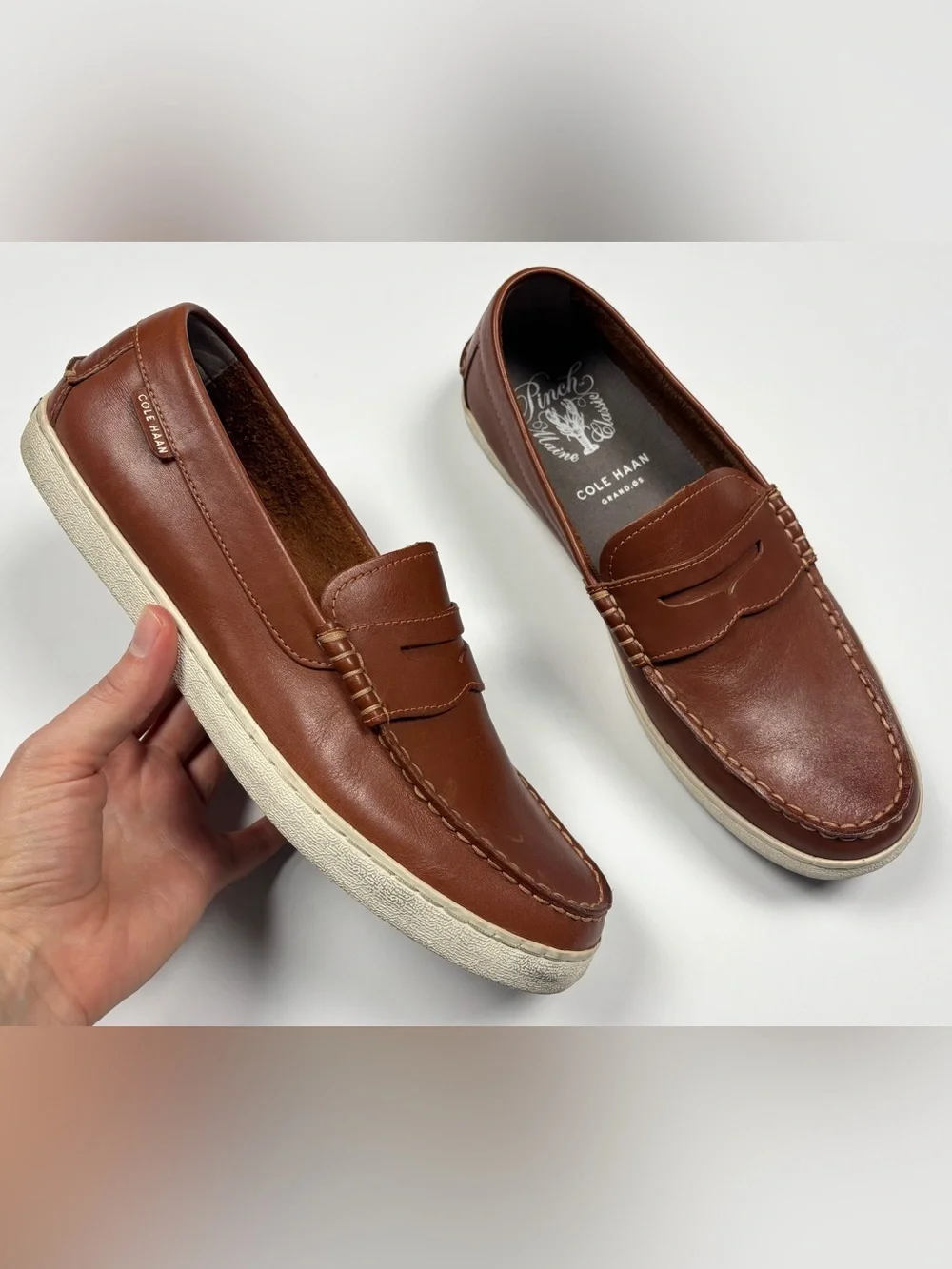 Cole Haag Men’s Pinch Maine Classic Brown Leather Penny Loafers